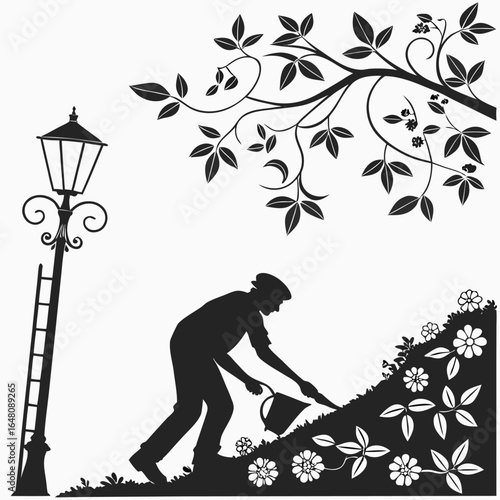A bold black-filled silhouette of a stencil sheet on a clean white background. Ideal for crafting, spray painting, DIY decor, and art projects. The EPS vector format allows resizing without losing qua