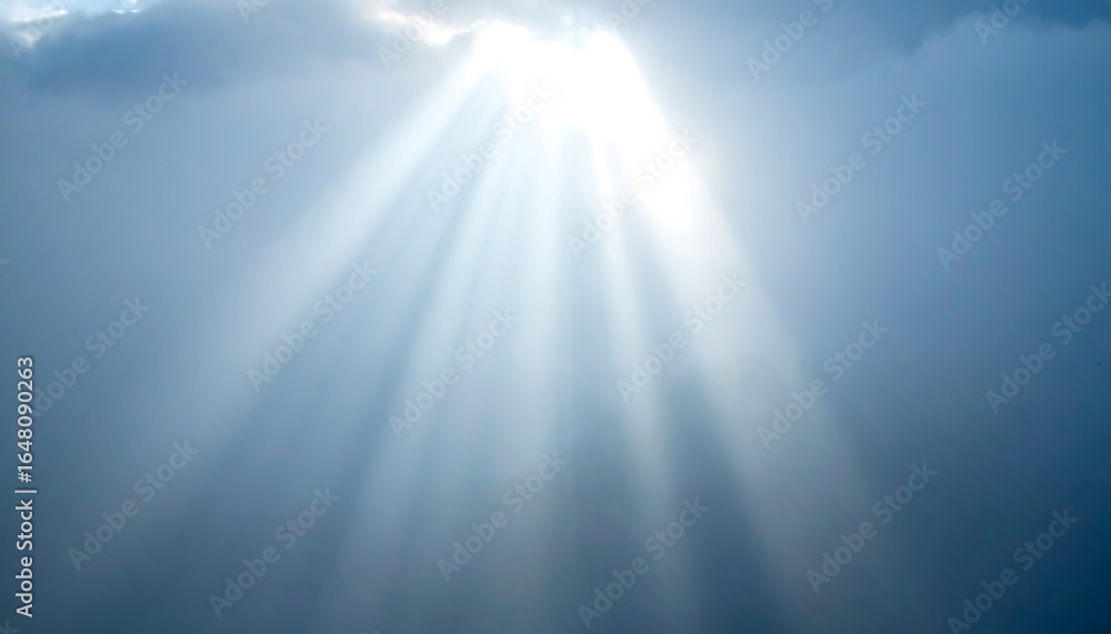 Obraz premium Abstract beam of light piercing through dense fog, hopeful tone