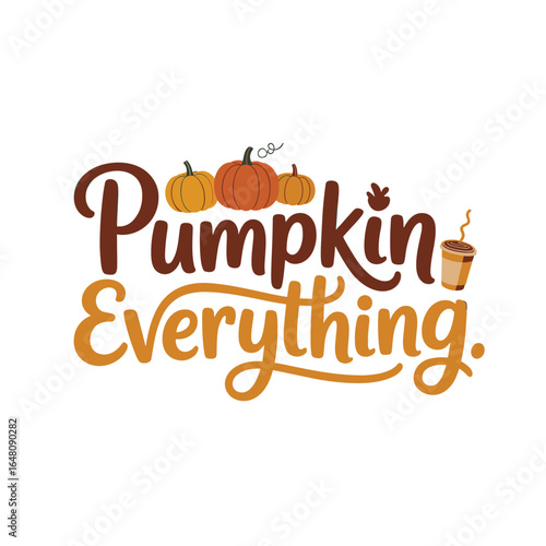 Pumpkin everything fall season design elements