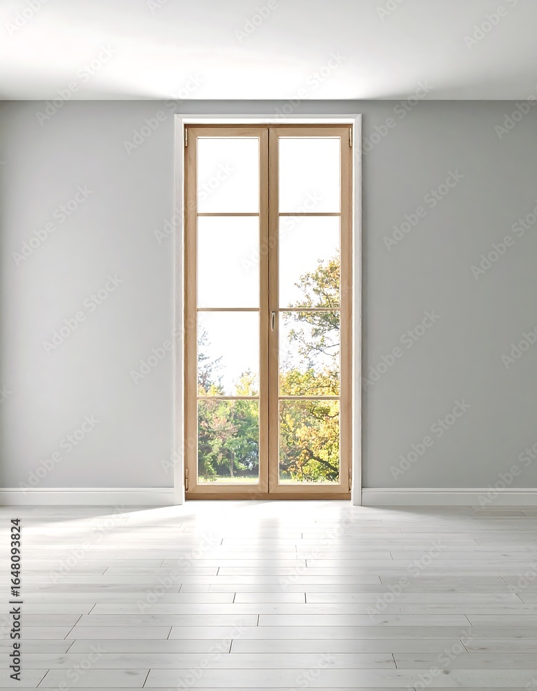 Fototapeta premium Empty room with a large window