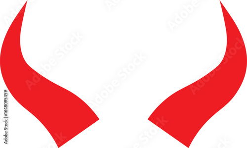 Red devil horns in illustration