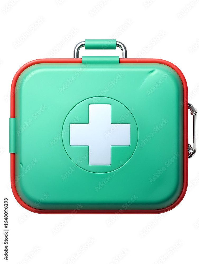 Fototapeta premium Essential first aid kit with iconic cross symbol for health and safety preparedness