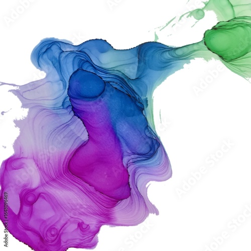 Alcohol Ink Abstract fluid art background Purple, blue, green