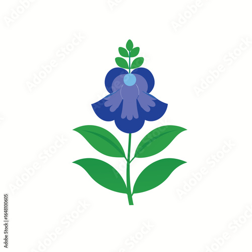 Monkshood flower vector icon on white background