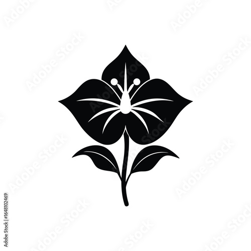 Trillium flower silhouette icon design