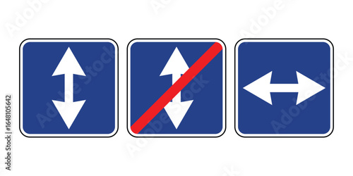 Reversible Lane Sign Set – Bidirectional Vertical, Restricted, and Horizontal Flow Icons  Traffic Control Vector
