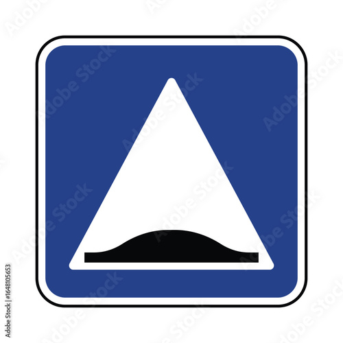 Road Bump Warning Sign – Speed Hump Alert Icon  Traffic Safety Vecto