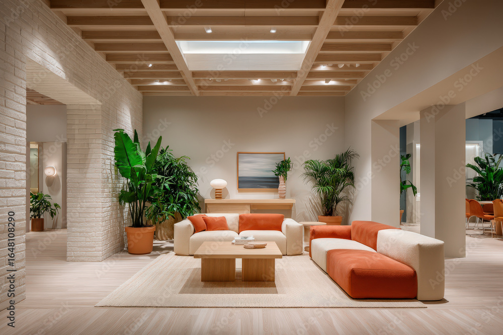 Fototapeta premium exploring interior design trends for featuring iconic s aesthetic reimagined in contemporary spaces