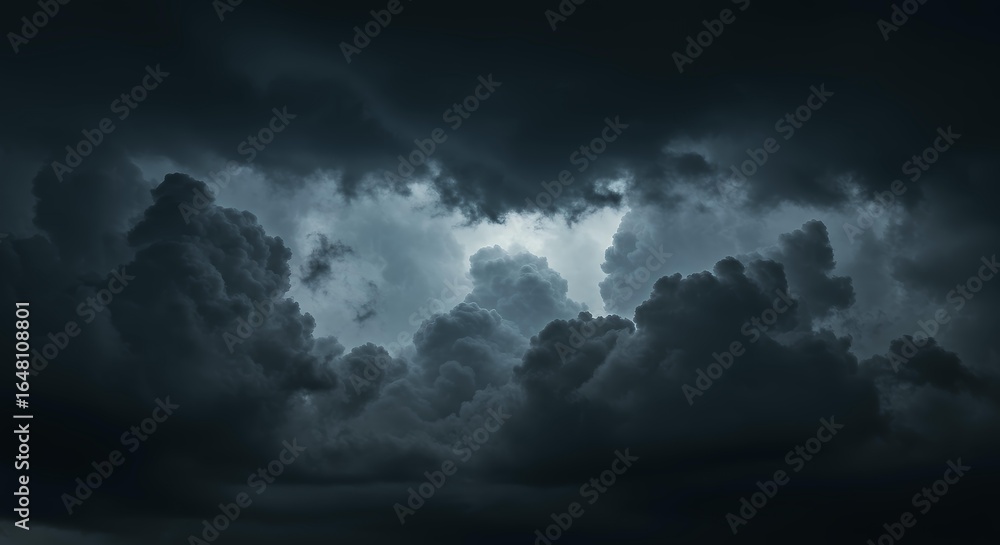 Obraz premium Dramatic stormy sky with heavy dark clouds and atmospheric lighting creating moody weather background for climate themes