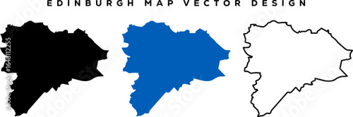 Edinburgh Scotland Map Vector Illustration | Detailed City Travel Guide Design