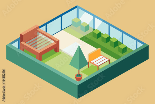 Vector isometric home architecture on a city map illustration