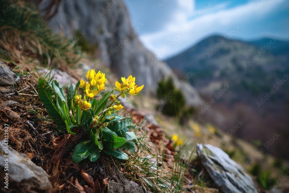 Obraz premium Spring blooms in Crimea s mountains nature awakens