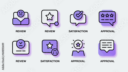 Modern professional profile and communication icons for business and HR