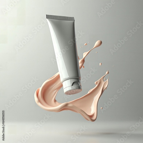 Cosmetic Cream Tube with Splash