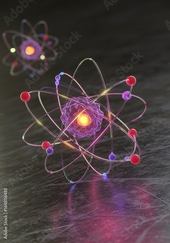 Atom model illustration educational graphic