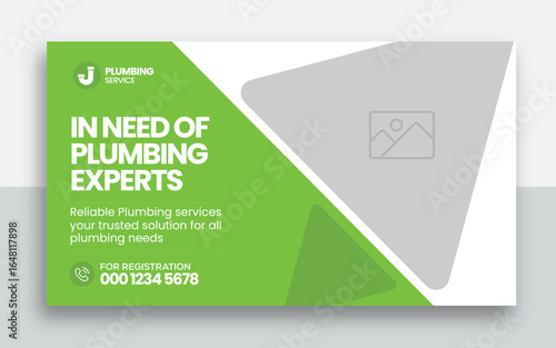 Plumbing  youtube thumbnail and web banner template design	