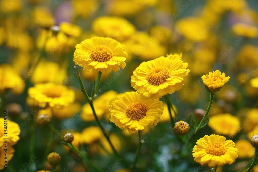 Yellow flowering plants blooming in a garden on a sunny day used for dye Yellow flowering plants blooming in a garden on a sunny day used for dye