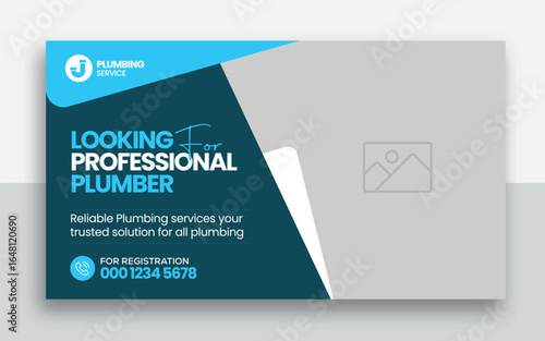 Plumbing  youtube thumbnail and web banner template design	