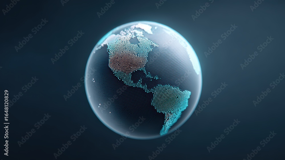 Obraz premium Digital Globe, Global Network, Tech World, Data Visualization