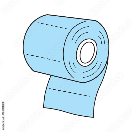 Blue toilet paper roll isolated vector illustration