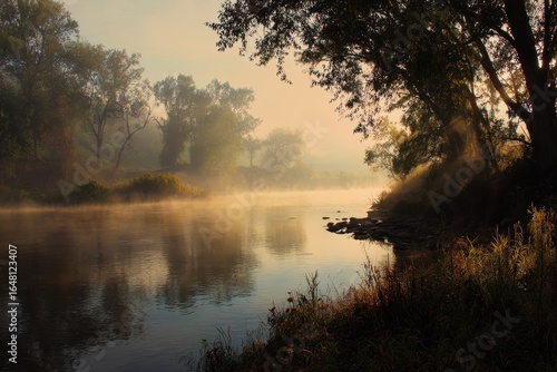 mist over the river at dawn