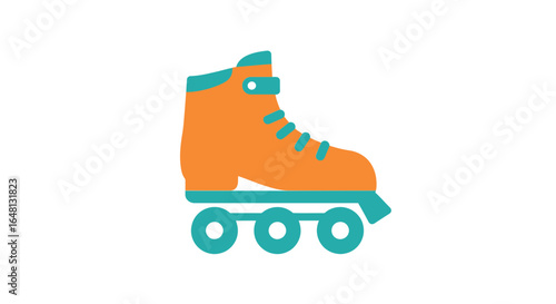 Inline skate vector illustration. Simple roller skate icon for fitness and sport design isolated on white background.