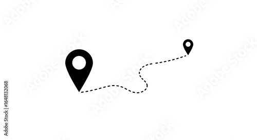 Efficiently trace your path with this modern navigation icon, symbolizing journey planning and destination arrival.