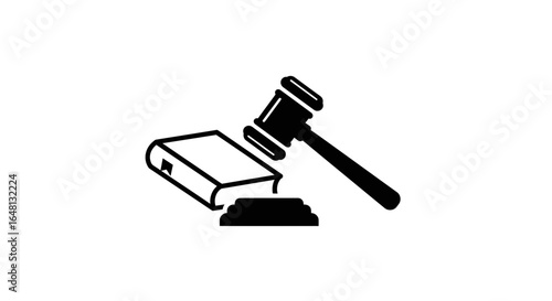 Legal Judgement Symbol of Law, Justice, and Courtroom Decisions in Monochrome