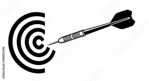 Symbol of Achievement A Perfectly Aimed Dart Strikes the Center of the Target, Illustrating Precision and Goal Fulfillment
