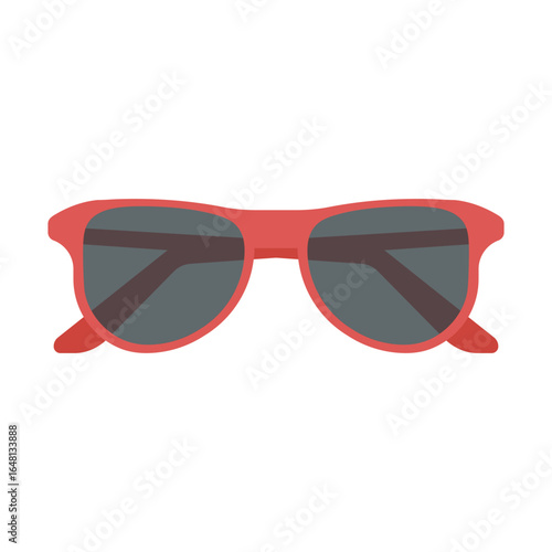 Red eye glasses. Flat vector illustration