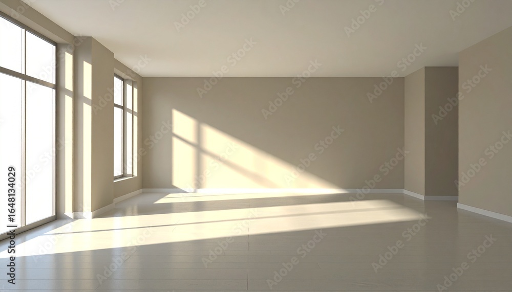 Fototapeta premium Generated image empty room office apartment lighting windows
