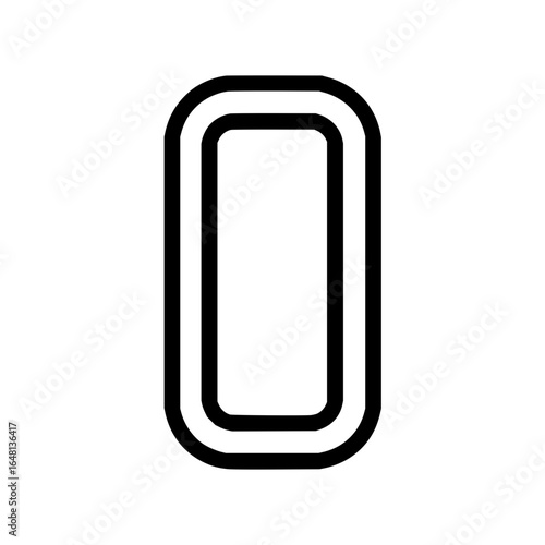 A simple rounded rectangle with double outline for graphic design and user interface elements usage on web and app design