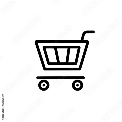 Simple shopping cart icon for online retail and e commerce websites and mobile applications usage exactly