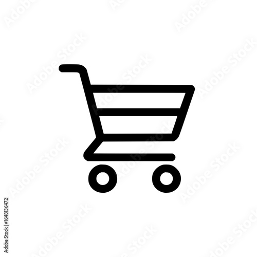 Simple shopping cart icon for online retail and e commerce websites and applications use case design element