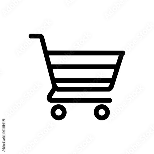 Simple shopping cart icon illustration for online retail and e commerce platforms and applications