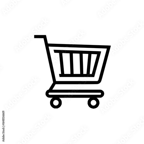 Simple shopping cart icon for retail and e commerce design needs it is clean and minimal style image