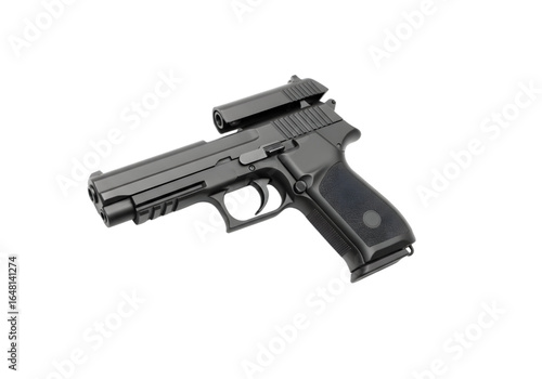 Black Gun with Scope on Transparent Background