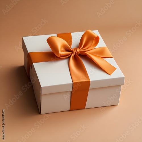 Orange Ribbon Gift Box: Simple, Elegant Surprise Package