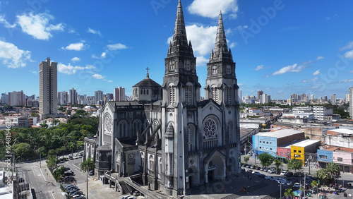 Fortaleza Ceara. Catholic Temple At Fortaleza In Ceara Brazil. Religion Background. Downtown Area. Cityscape Landscape. Catholic Temple At Fortaleza In Ceara Brazil. Catholic Shrine.