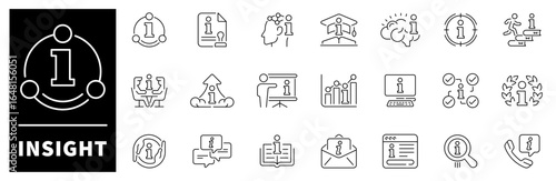 Insight vector icons in line style. Insight icons set. Outline insight icons