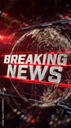 Breaking news intro with rotating 3D globe.