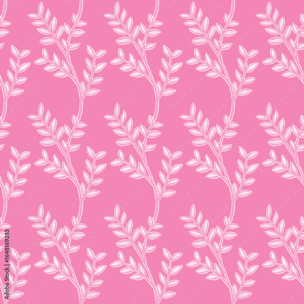 Pink trailing leaves seamless pattern. Pink trailing leaves seamless pattern.