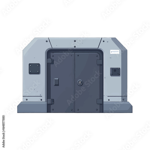 Heavy Metal Vault Door with Secure Locking Mechanism