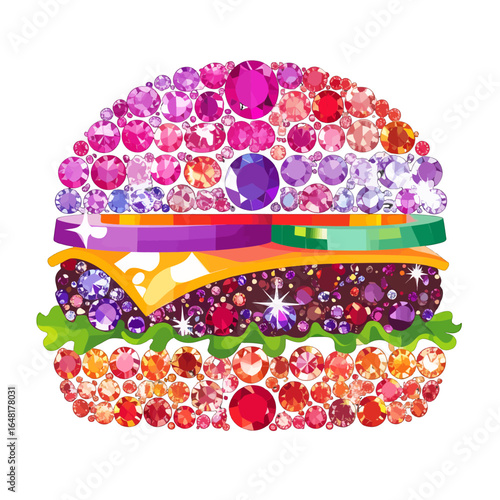 Sparkling Gemstone Burger: A Colorful and Luxurious Food Icon