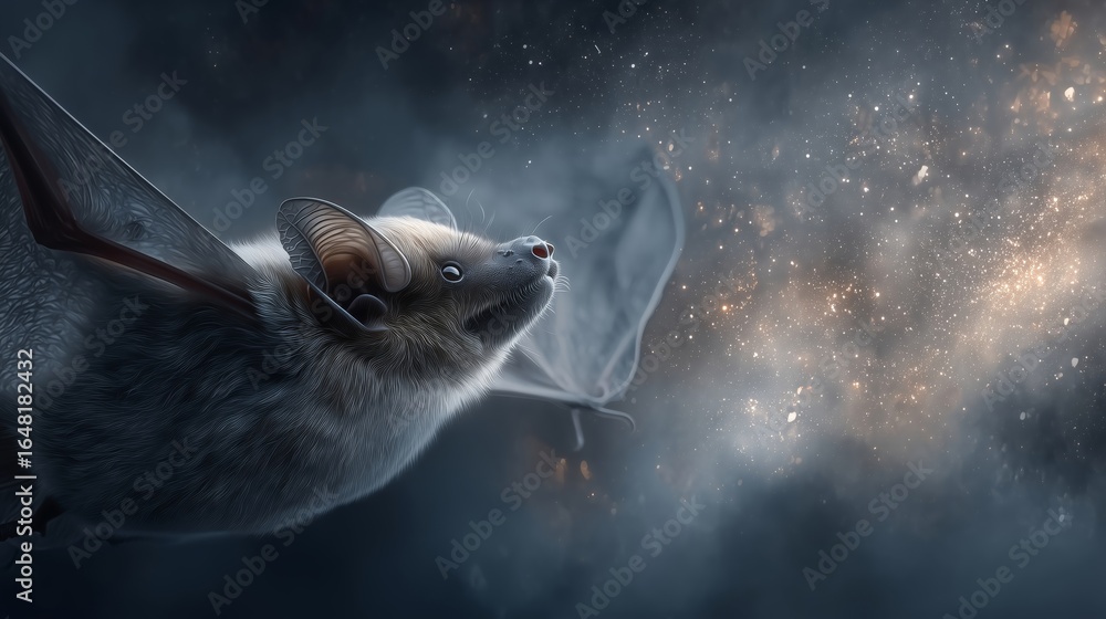 Obraz premium Bat Flying in Twilight Sky