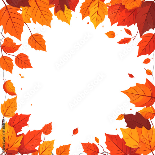 Autumn Leaves Frame: Vibrant Fall Foliage Border Design