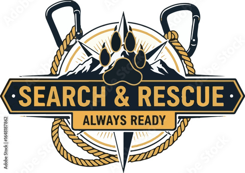 Search & Rescue Always Ready Badge, Vector Illustration