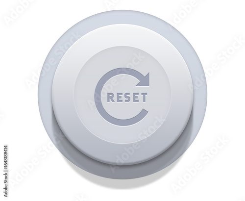 reset icon on grey button on transparent background