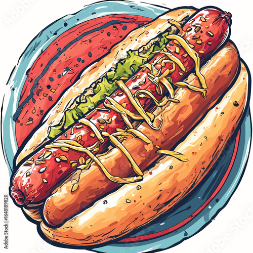 Very Delicious Hotdog design very cool