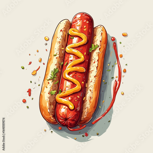 Very Delicious Hotdog design very cool